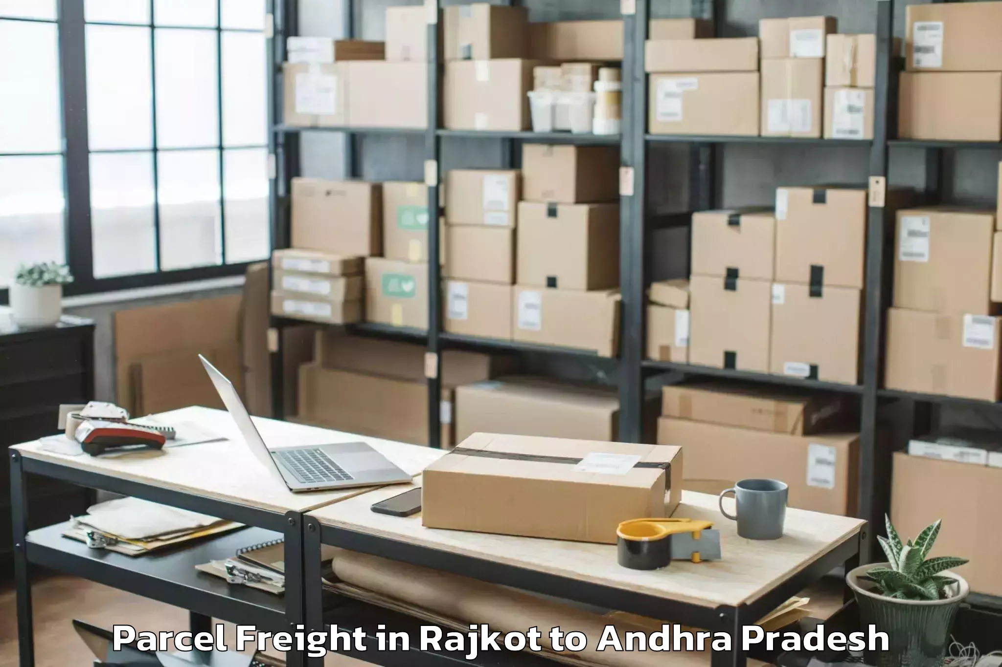 Reliable Rajkot to Bandi Atmakuru Parcel Freight